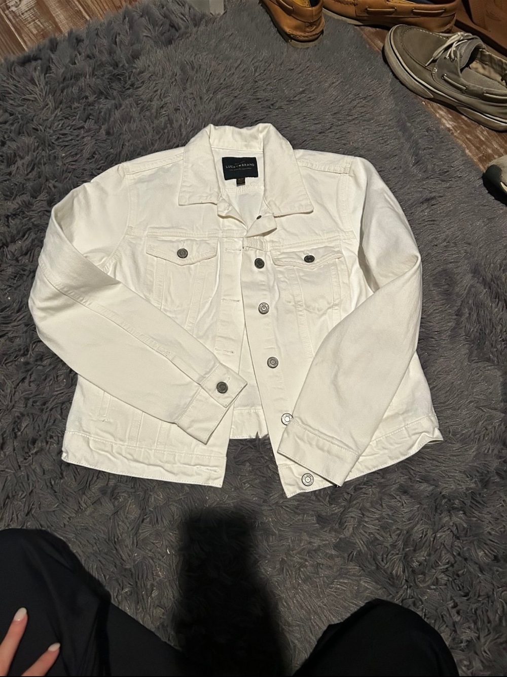 Lucky Brand Cream White Denim Jacket